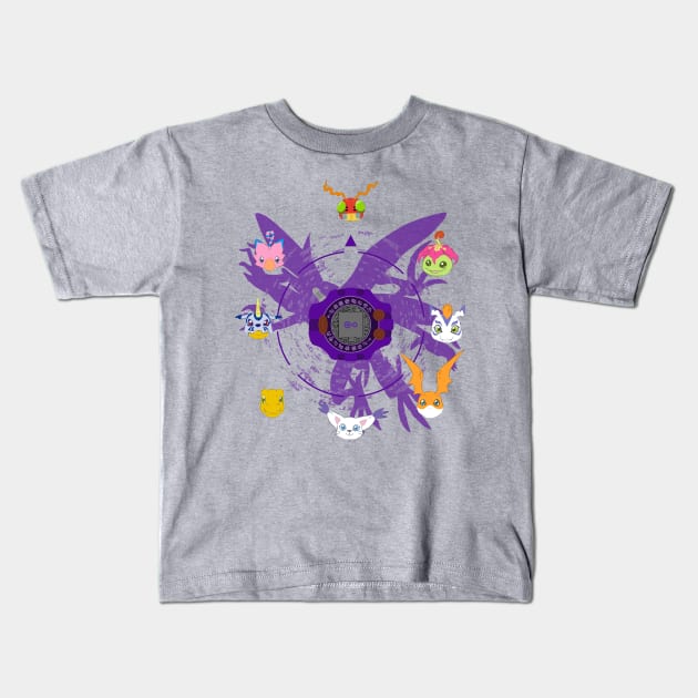 Digi Roulette, purple Kids T-Shirt by ManuLuce